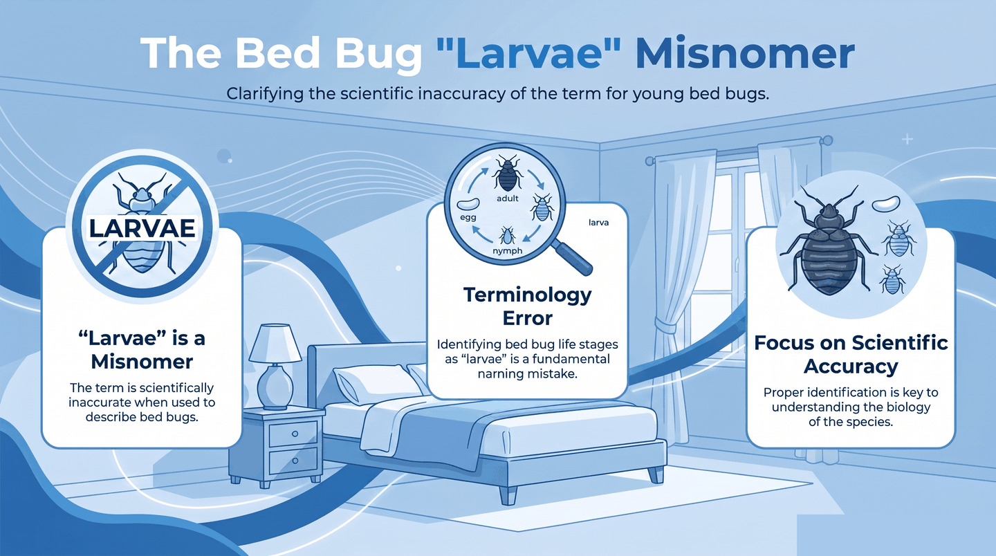 Bed Bug Larvae (Why "Larvae" Is a Misnomer) — infographic