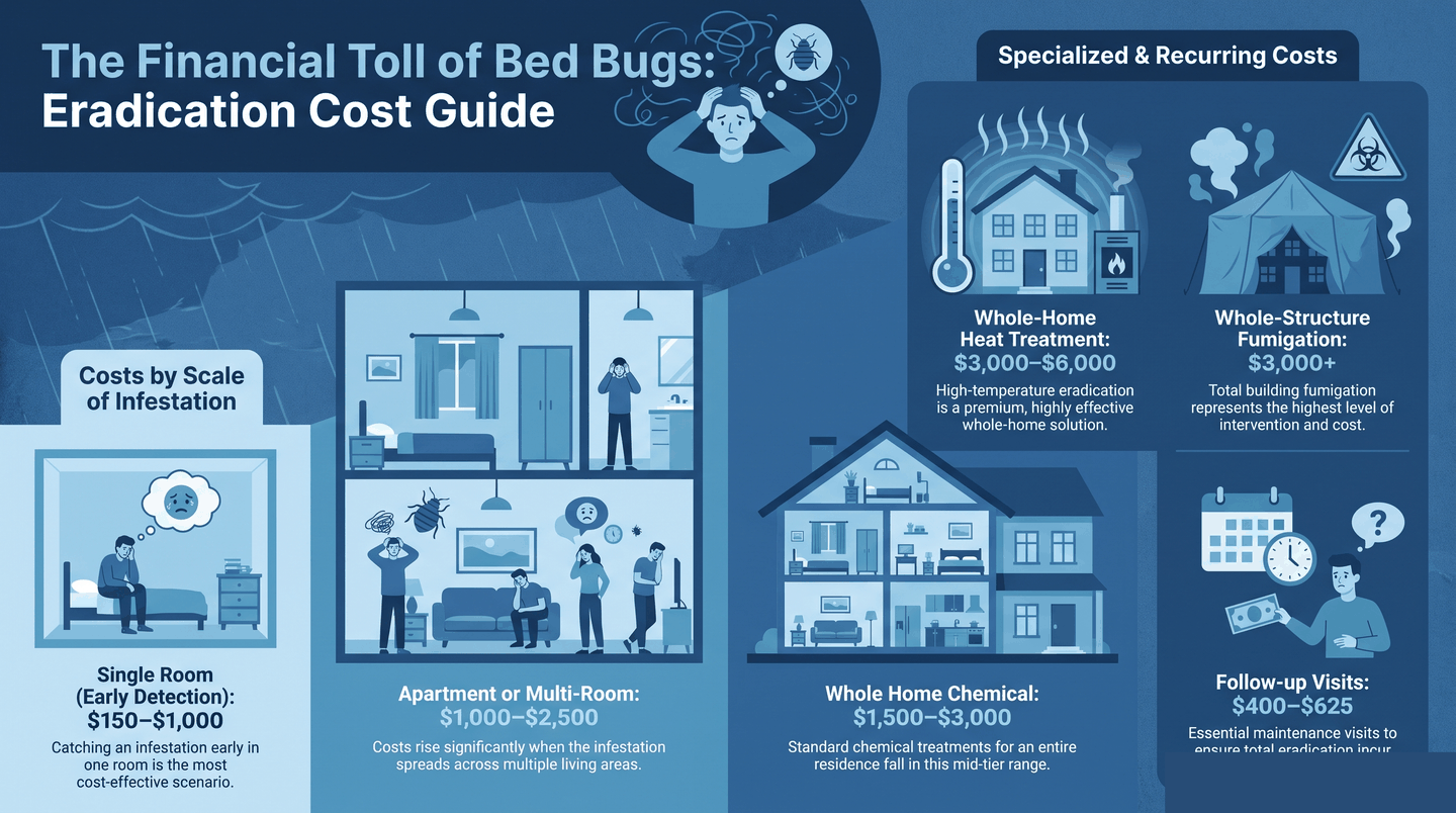 Cost tiers for professional bed bug exterminator treatment