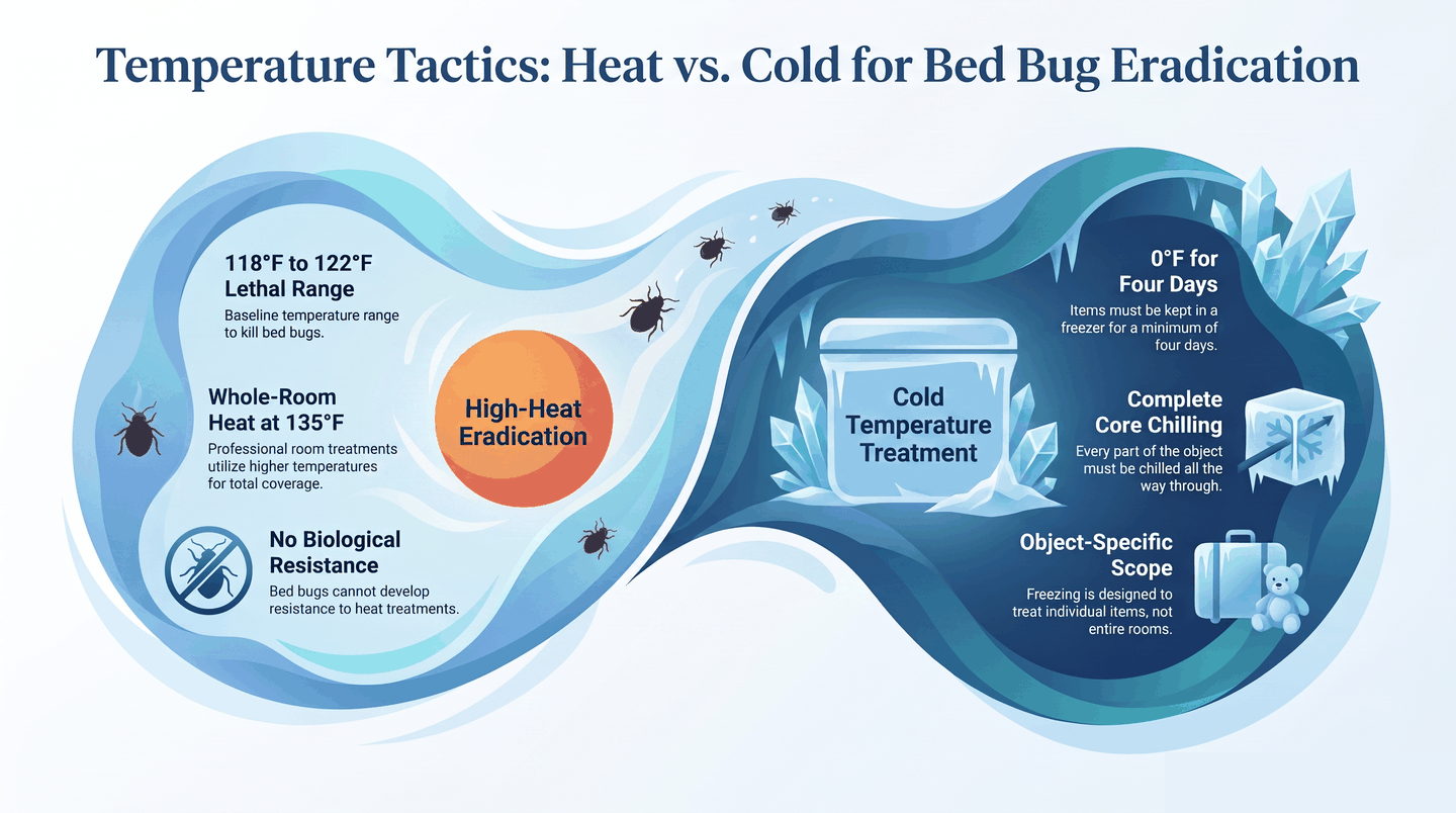 Comparison of heat and cold methods for killing bed bugs