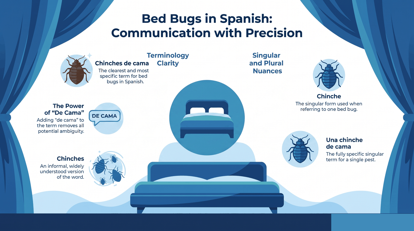Spanish terms for bed bugs: chinches, chinches de cama, chinche