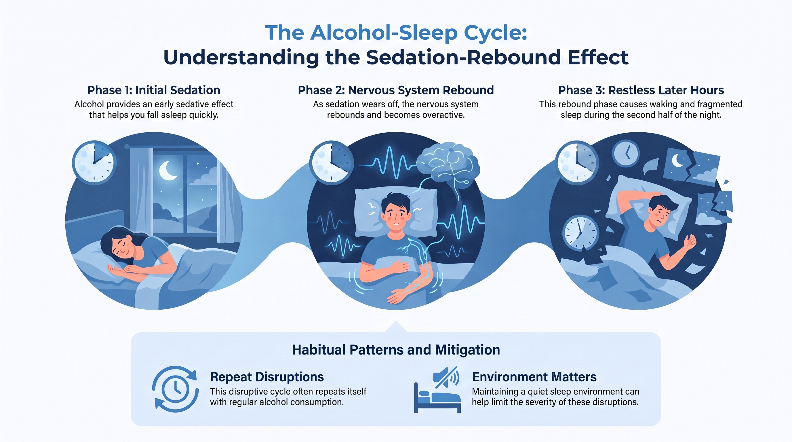 Can't Sleep After Drinking — infographic