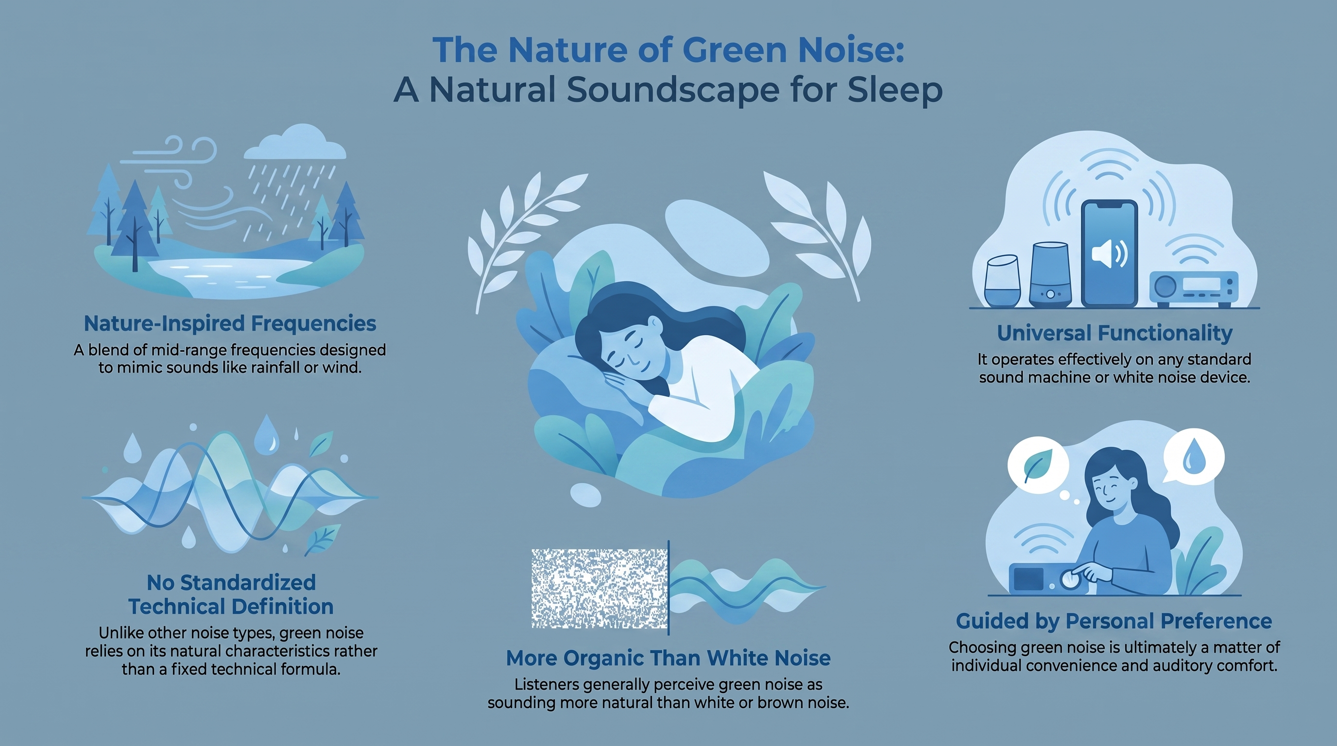 Green Noise for Sleep — infographic